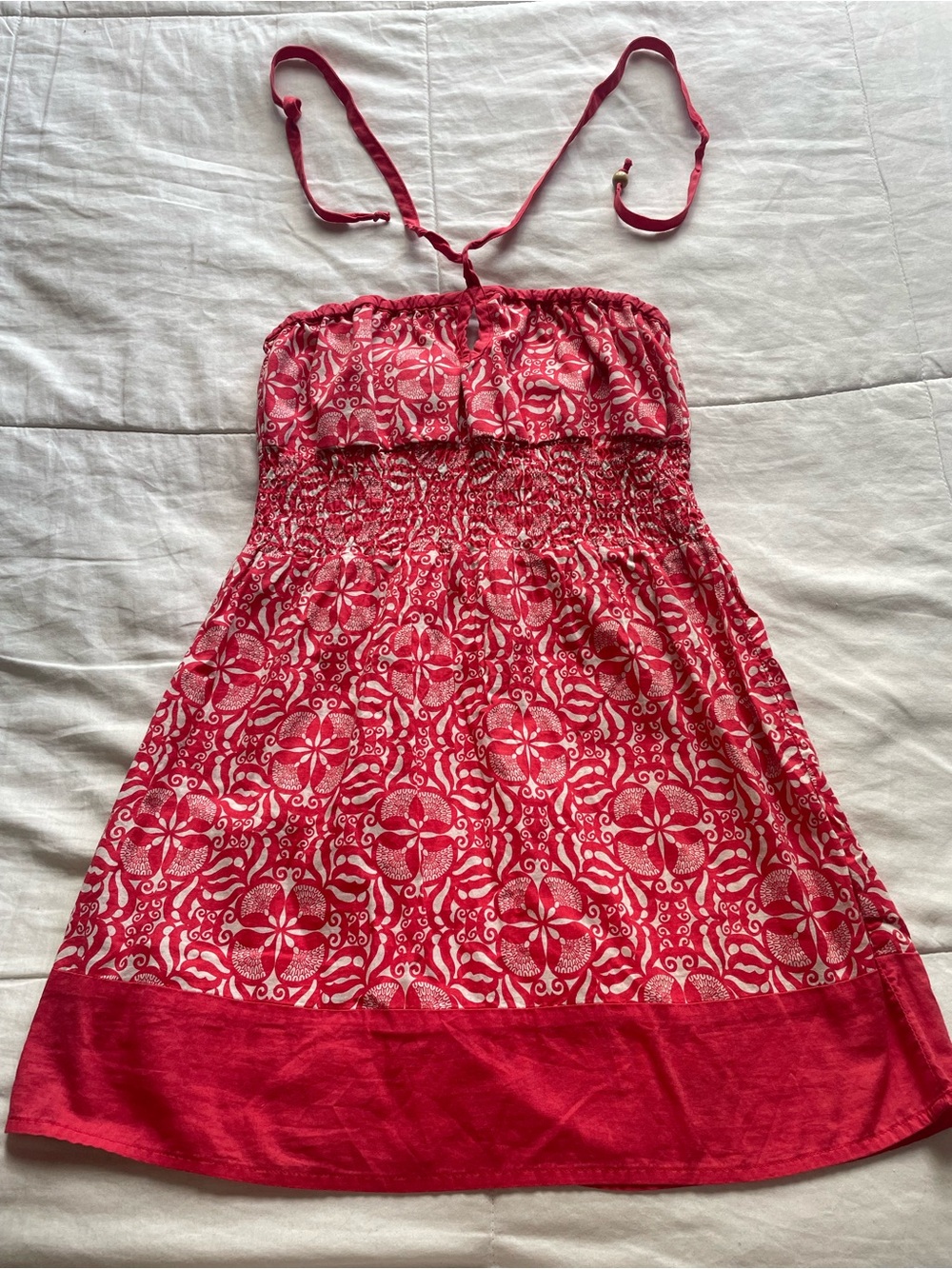 Guess Y2K Hot Pink Floral Halter Top Long Length Cami XS 2000s Fairy Boho Bratz